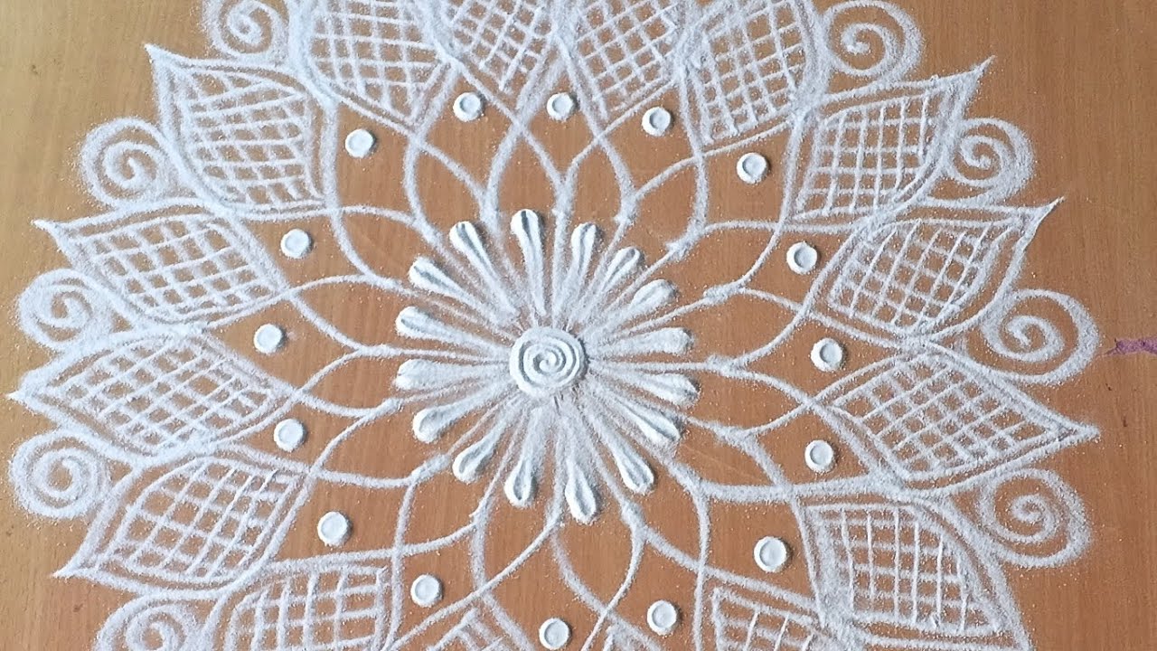 Daily easy beautiful rangoli 🌺white colour attractive rangoli 🙏