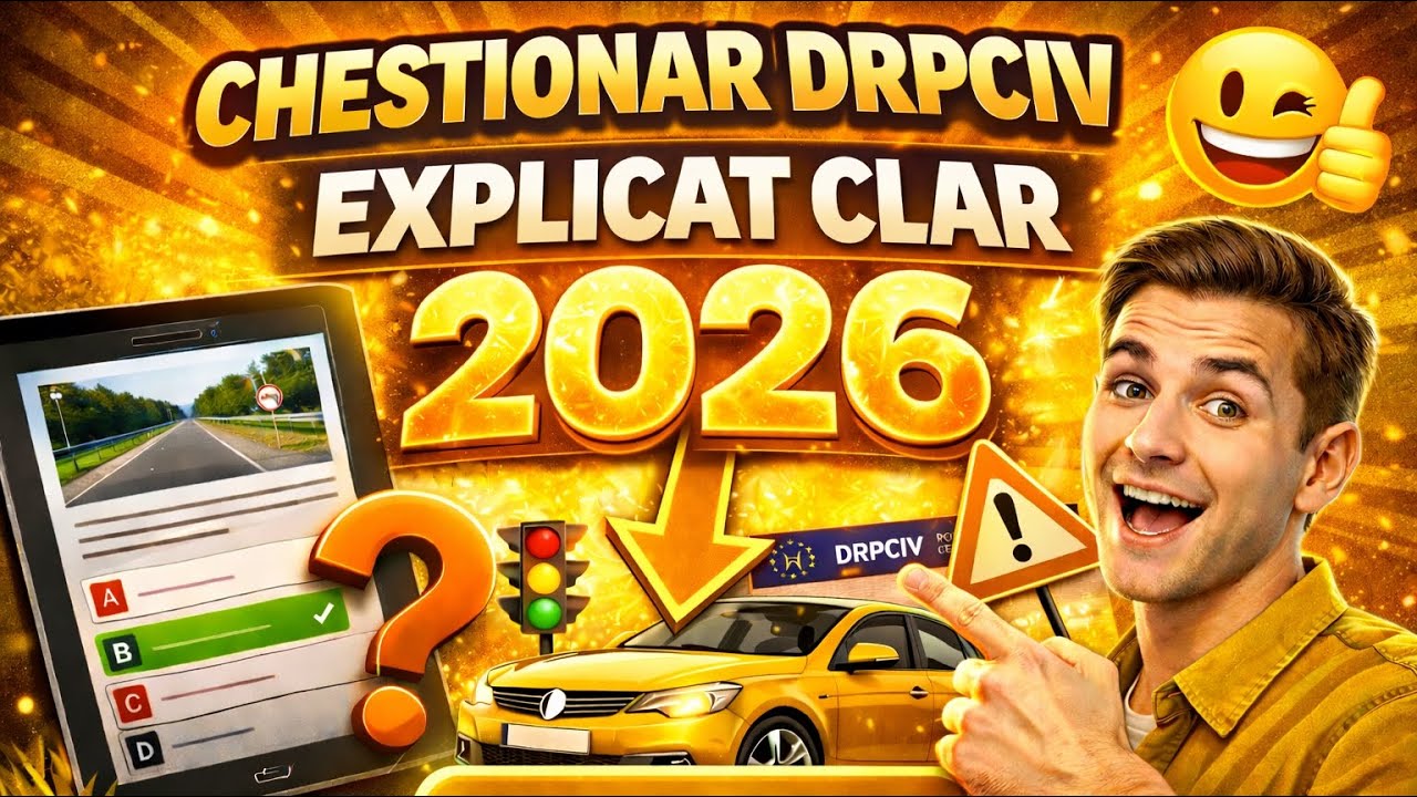 ✅ Simulare Examen Auto 2026 &ndash; Chestionar DRPCIV Categoria B Rezolvat | 👉Permis auto✅ADMIS