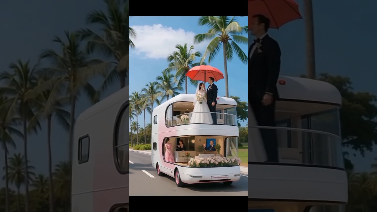 A White and Pink Multi-level Wedding-themed RV 