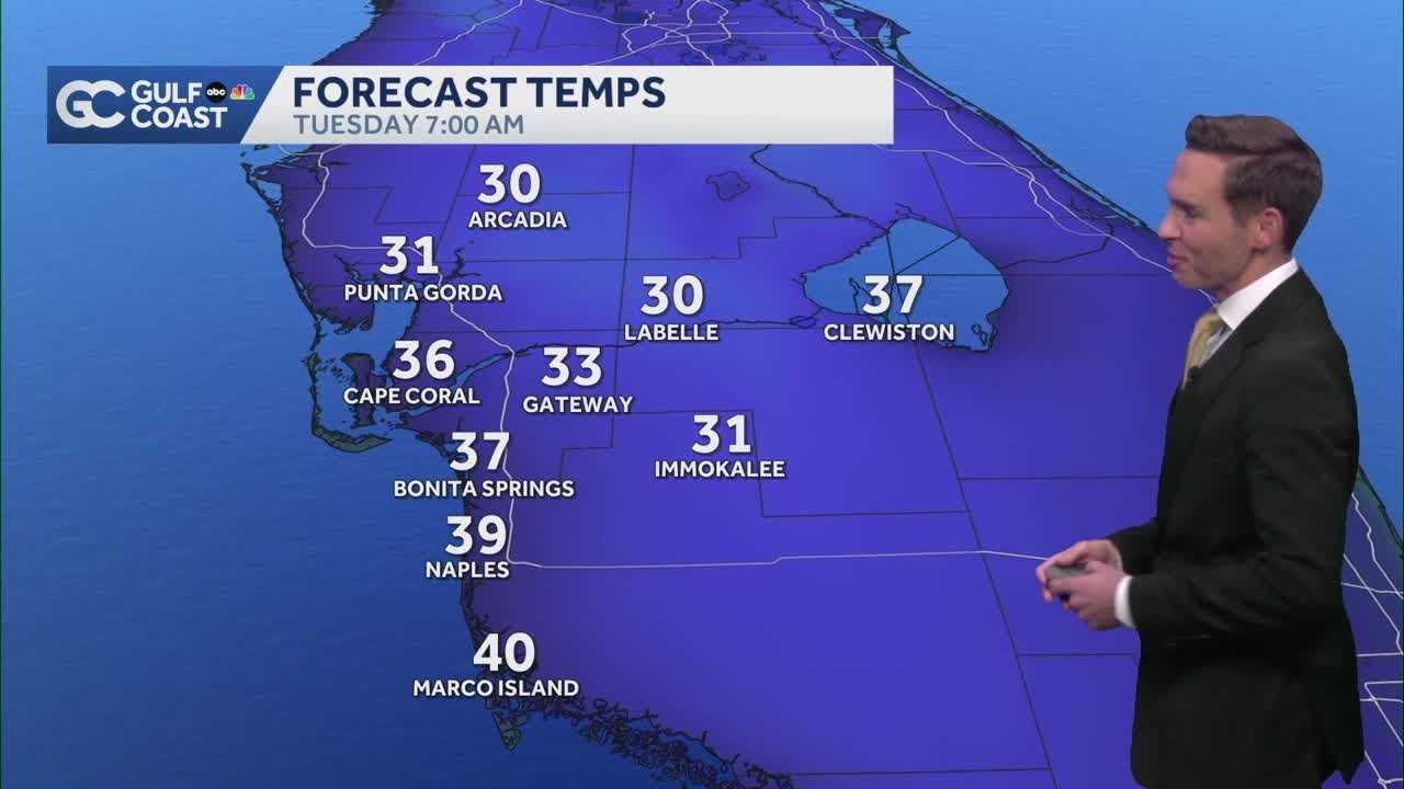 Freeze warning: Frosty Tuesday morning for Southwest Florida