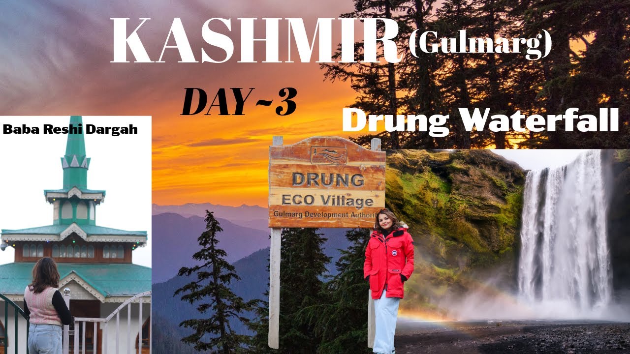 Exploring Srinagar Day 3|Gulmarg|Drung Waterfall in Gulmarg| Baba Reshi Dargah|Kashmir|