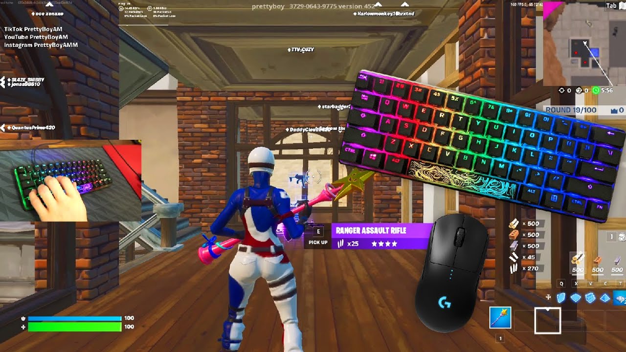 HyperX Alloy Origins 60 Chill 🤩 Keyboard & Mouse Sounds ASMR 😴 Fortnite Titled Towers Gameplay