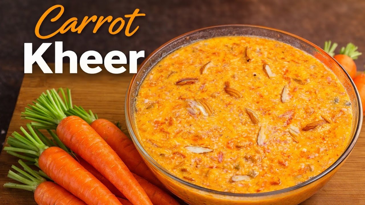🥕Gajar Ki Kheer–Doodh,gajar & dryfruits se bani rich & creamy kheer taste me bilkul halwai style 😍