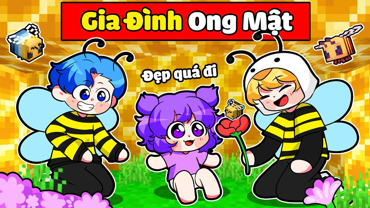 NABEE EM BÉ ĐI LẠC ĐƯỢC GIA ĐÌNH ONG MẬT NHẬN NUÔI TRONG MINECRAFT*NABEE GIA ĐÌNH ONG 👶🐝
