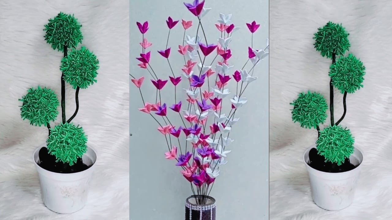 3 DIY || Easy way to make Flowers with Foamiran ❤ Foamiran craft ideas