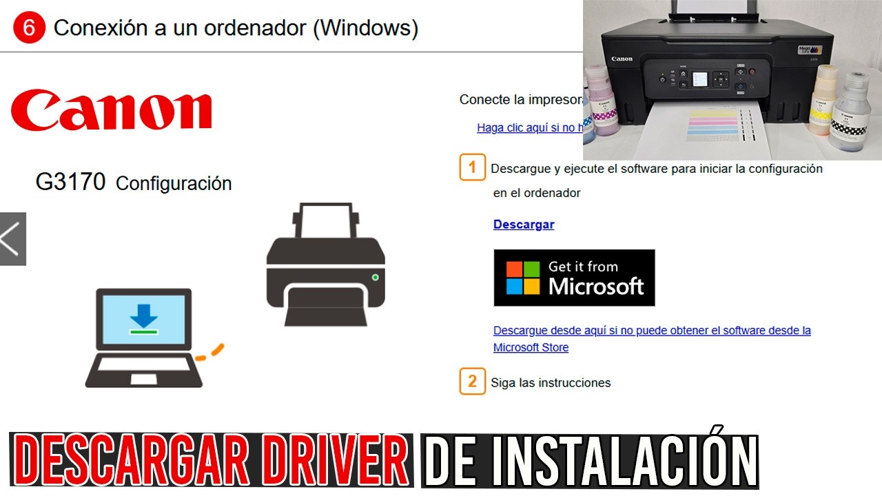 Cómo Descargar DRIVER de INSTALACIÓN desde el INTERNET para Impresora Canon G3170/Paso a Paso