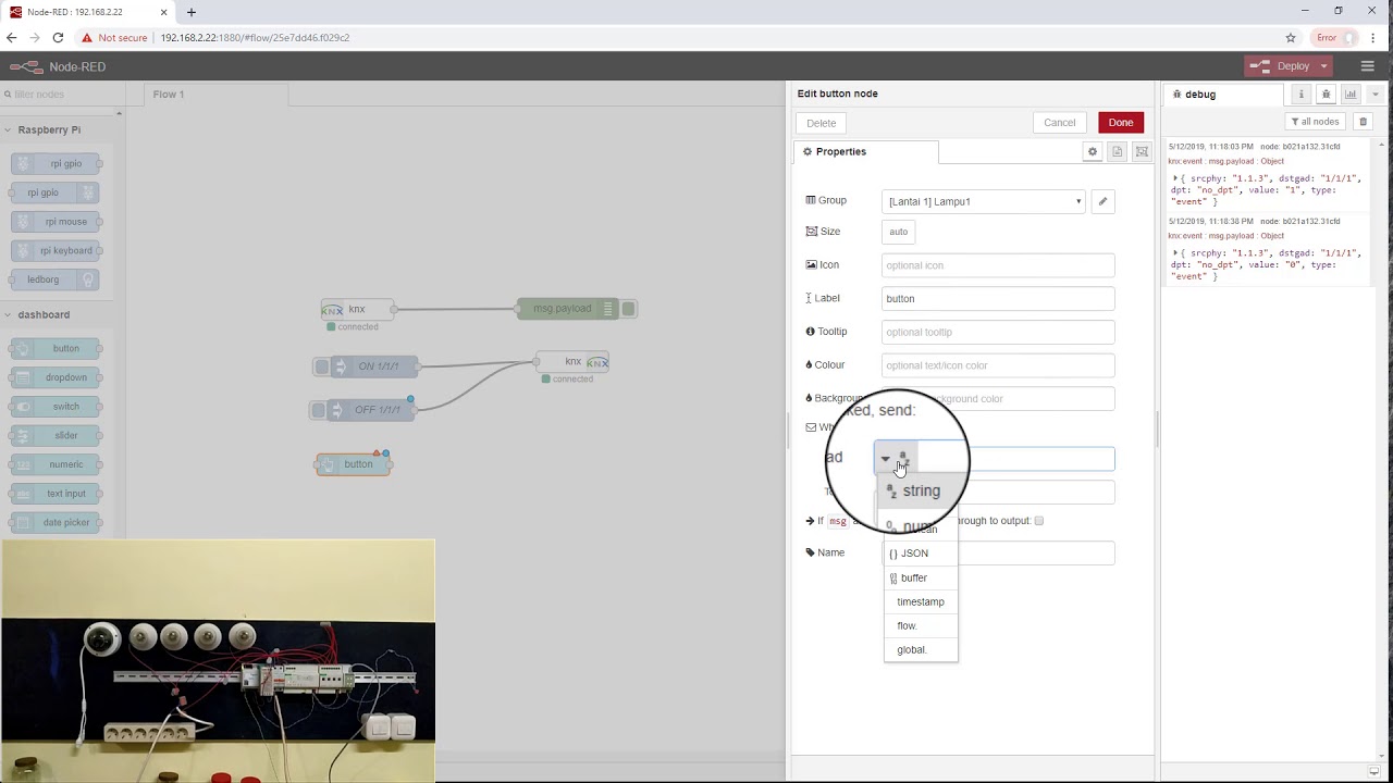 KNX with NodeRed