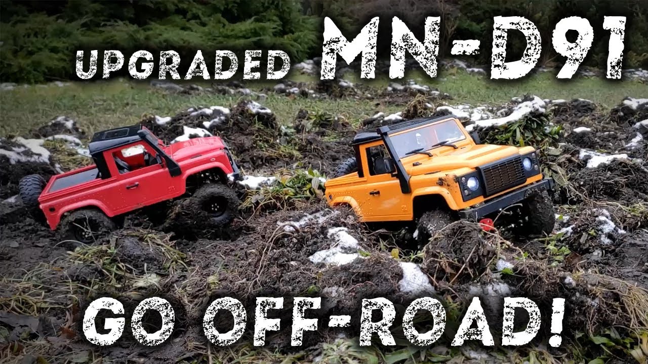 Upgraded MN-D90 MN-D91 | Driving on Muddy Bumpy Terrain | Land Rover Defender 90 RC