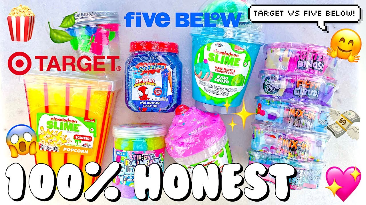 STORE BOUGHT SLIMES UNDER $10 REVIEW 💖 Target VS Five Below