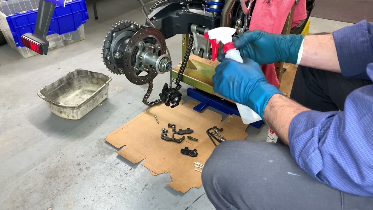 2006 Triumph Speed Triple Maintenance - Rear brake caliper clean up - Maintenance log #5