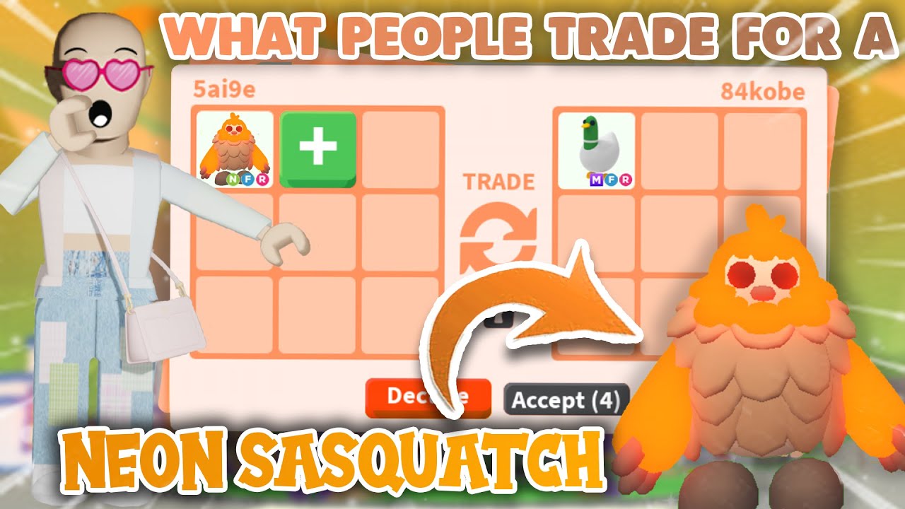 What people trade for a NEON SASQUATCH in Adopt Me | Roblox