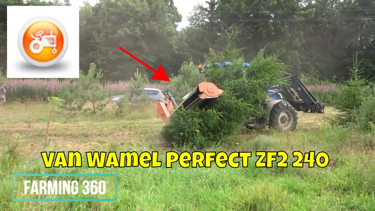 New Holland T6070 working with Van Wamel Perfect ZF2 240 verge mower in overgrown field