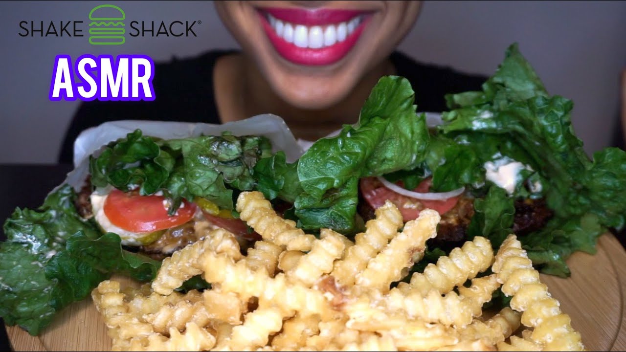 ASMR SHAKE SHACK DOUBLE-PATTY LETTUCE WRAPS | Soft Chewing Sounds (Light Whispering) | ASTR-ASMR