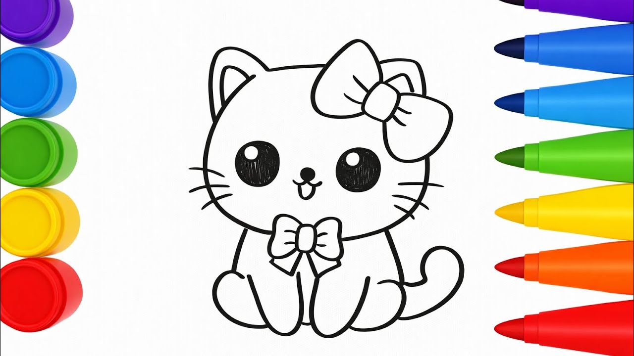 How to Cute Cat Drawing Step by Step | Easy & Trending Art for Beginners