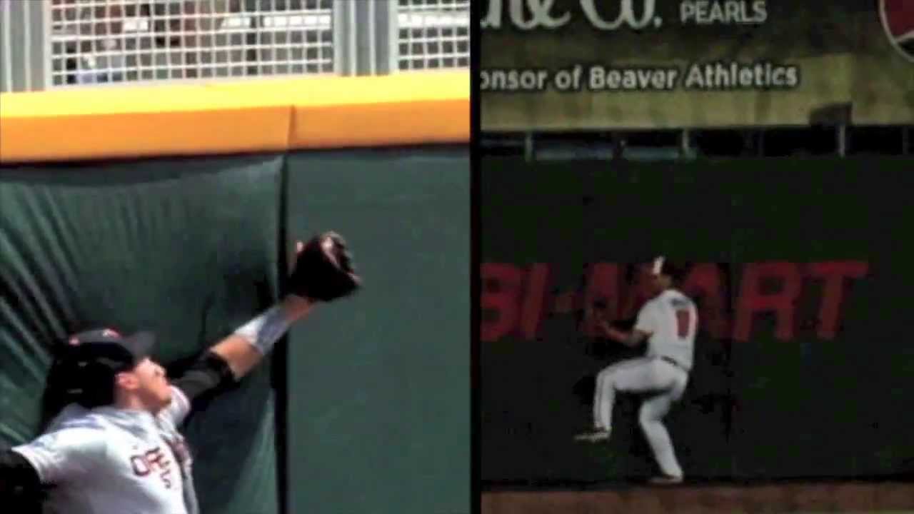 Michael Conforto's catch at the wall vs. Portland, 3/4/14