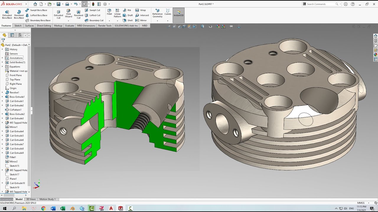 LUYỆN VẼ 3D TRÊN SOLIDWORKS BÀI 16