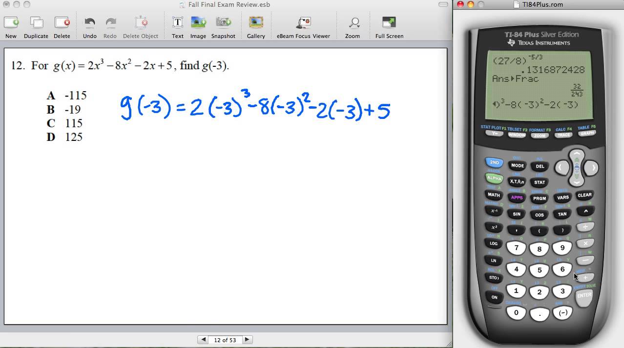 Honors Algebra 3-4 Fall Final Review (1-30)