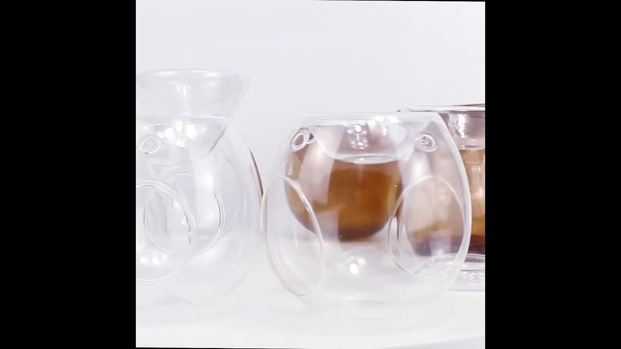 Amber glass candle holder