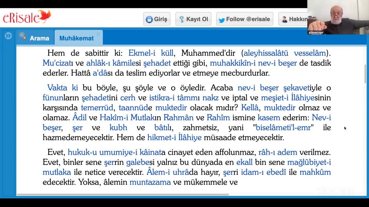 Muhâkemât, 25. Ders (Birinci Makale: Sekizinci Mukaddeme), 09/03/26