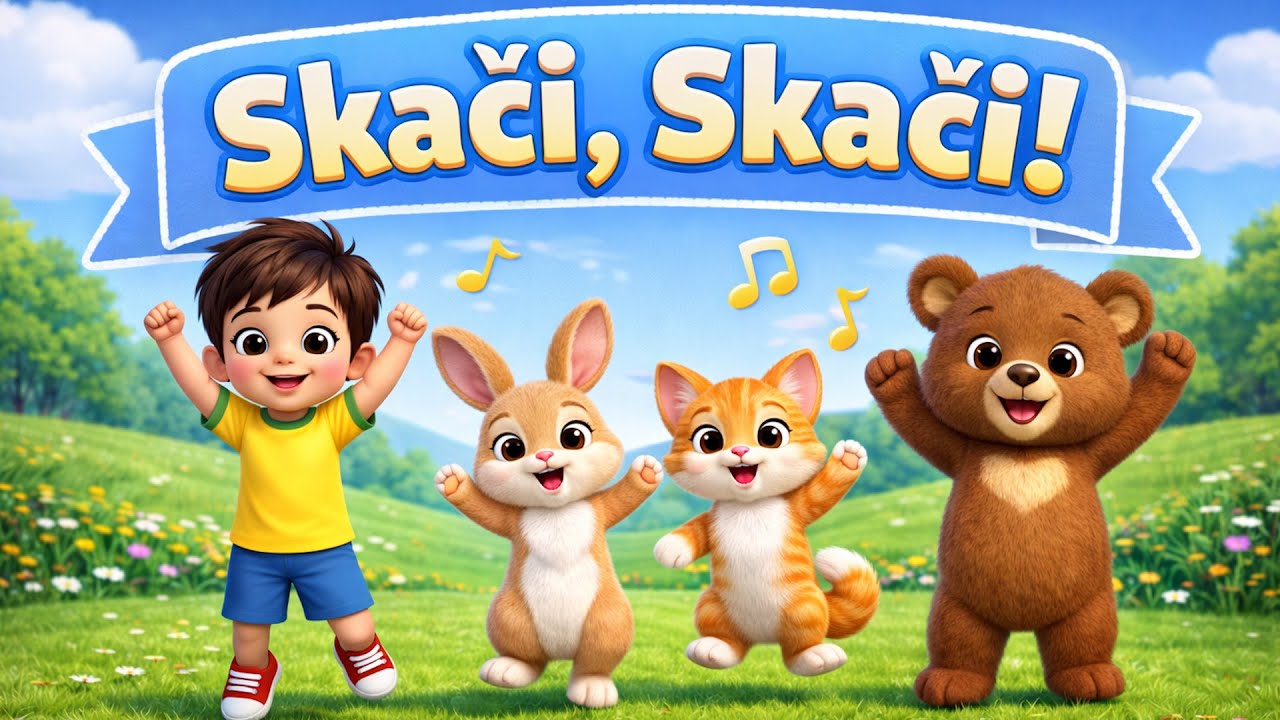 Skači Skači! 🐰🐱🐻 | Vesela Pjesmica za Djecu | Skakanje, Igra i Zabava