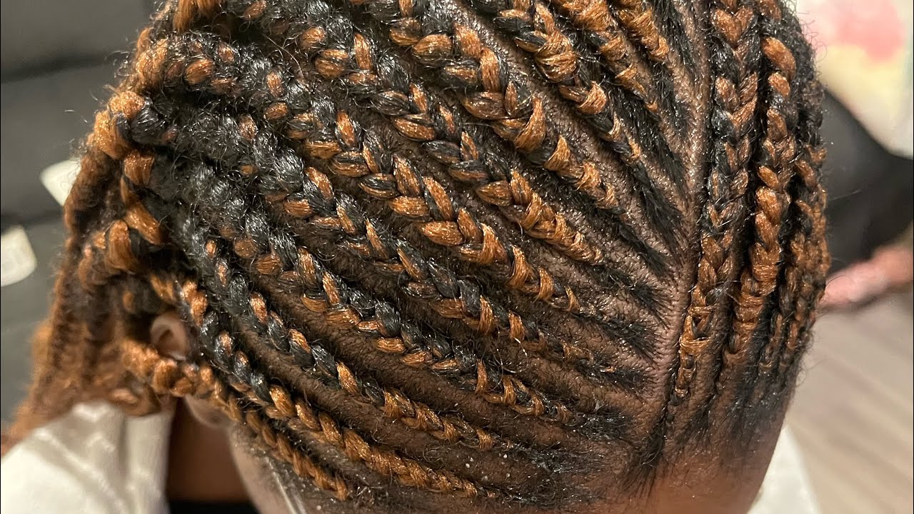 Half braids half corn rolls 