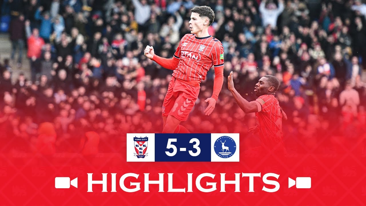 📺 Match Highlights | York City 5-3 Hartlepool United | 2024/25
