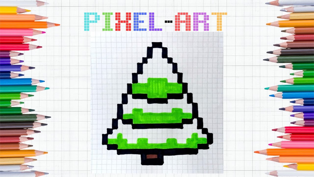 Como Dibujar Arbol de Navidad en Pixel Art - How To Draw a Christmas Tree #pixelart #christmastree