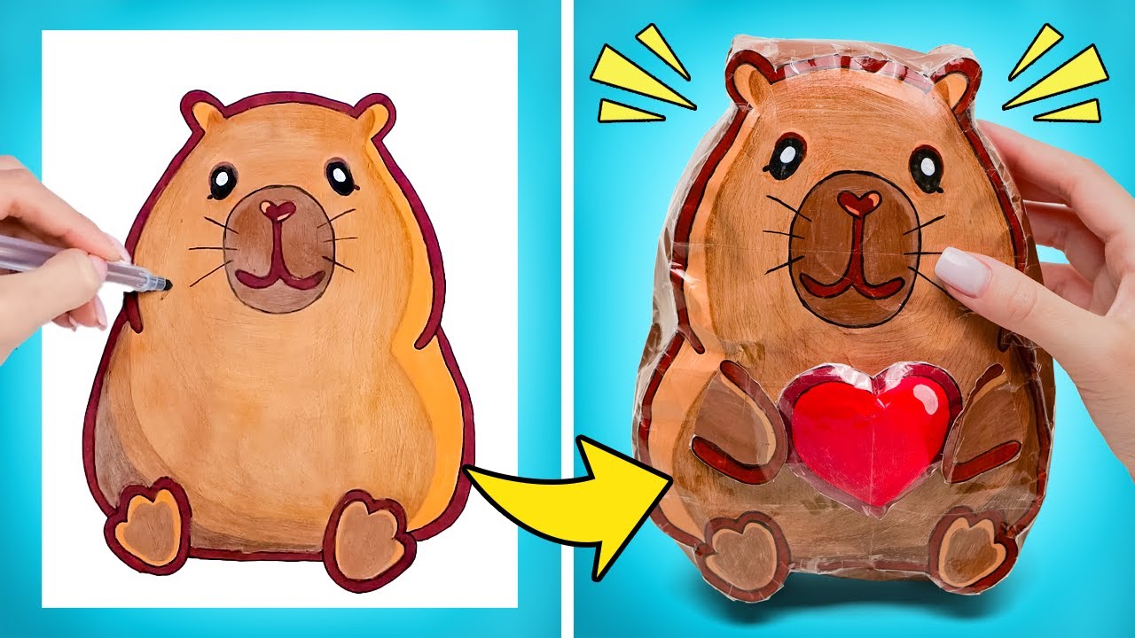 Как сделать сквиш-капибару! 🧸 Забавные факты о животных и подробная обучалка