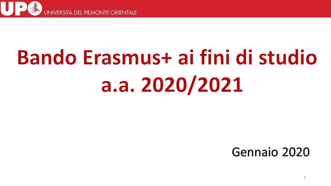 Bando Erasmus 2020/2021