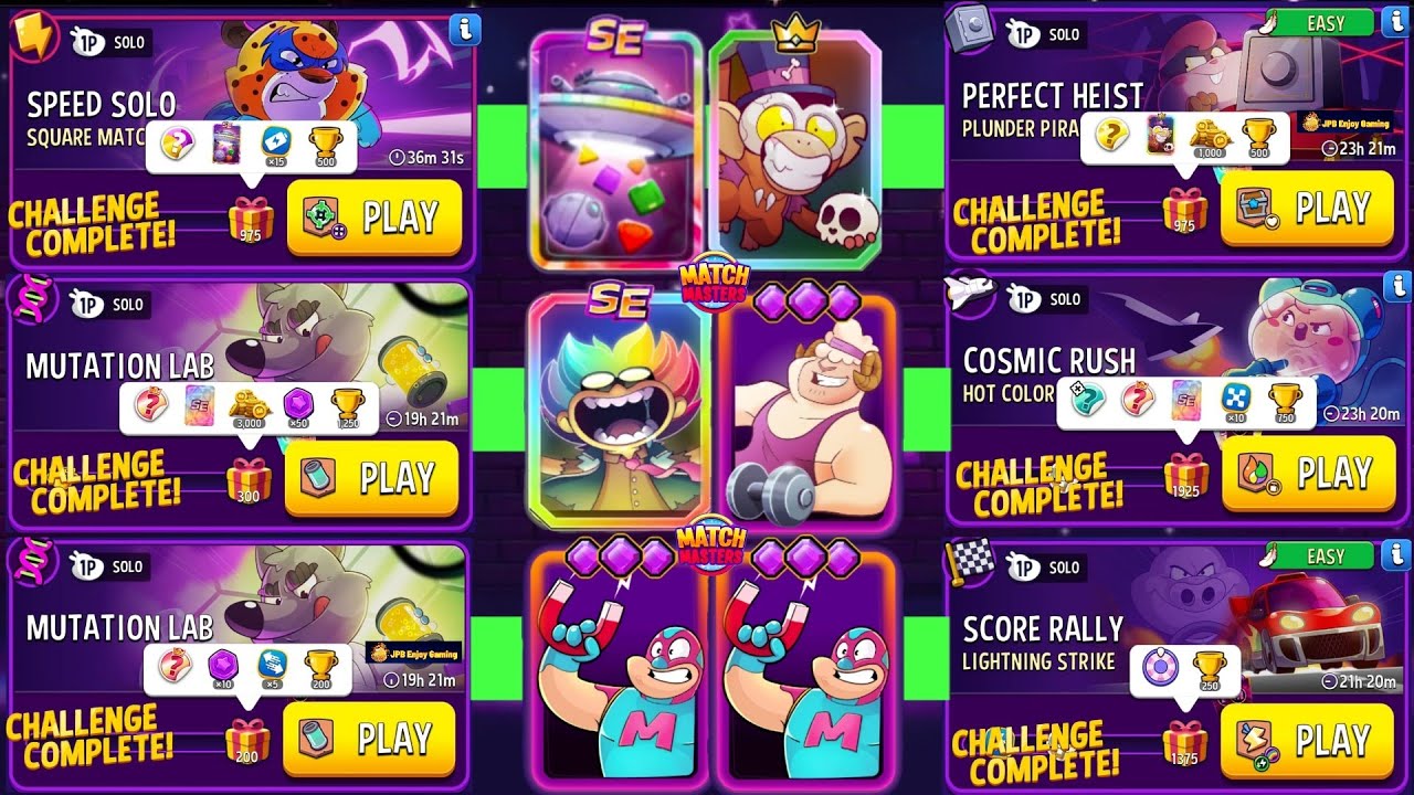 6 Solo/ Mutation Lab 300&200 DNA/ Plunder Pirates+💛/ Square Matches/ Hot Color/ Lightning Strike