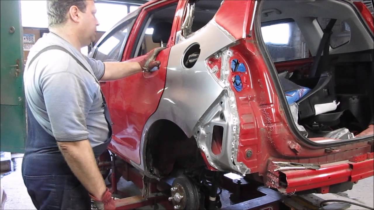 Autobody repair. The rear fender replacement. Ремонт кузова. Замена заднего крыла.