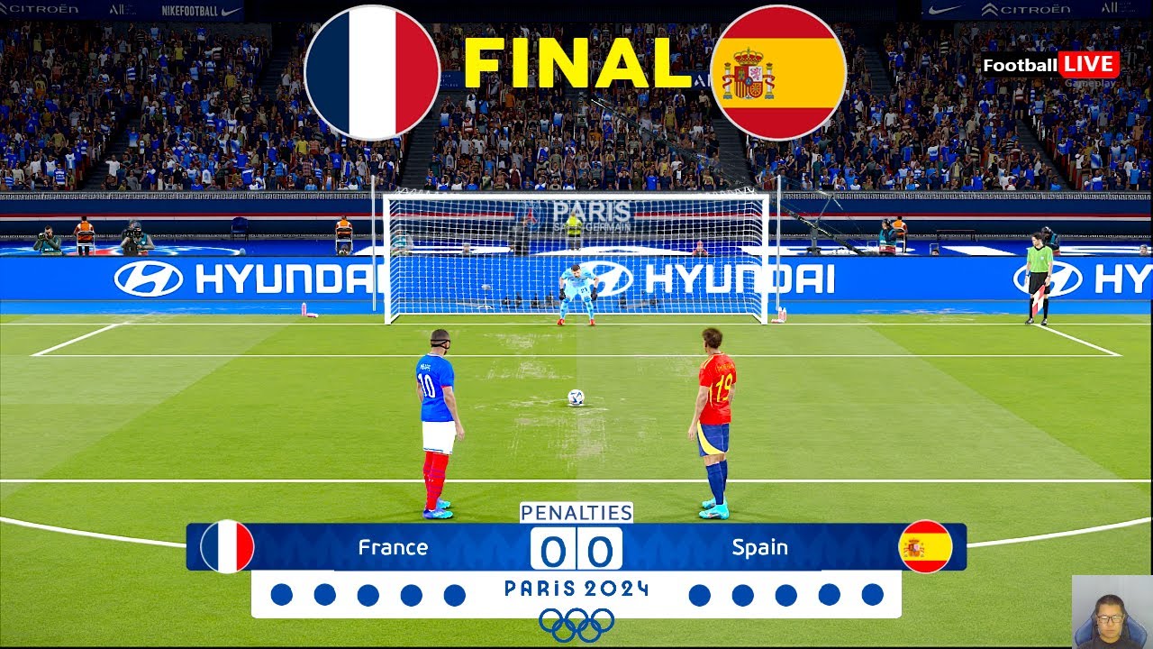 FRANCE vs SPAIN - Penalty Shootout | FINAL Olympic Games PARIS 2024 | Realistic PES Gameplay