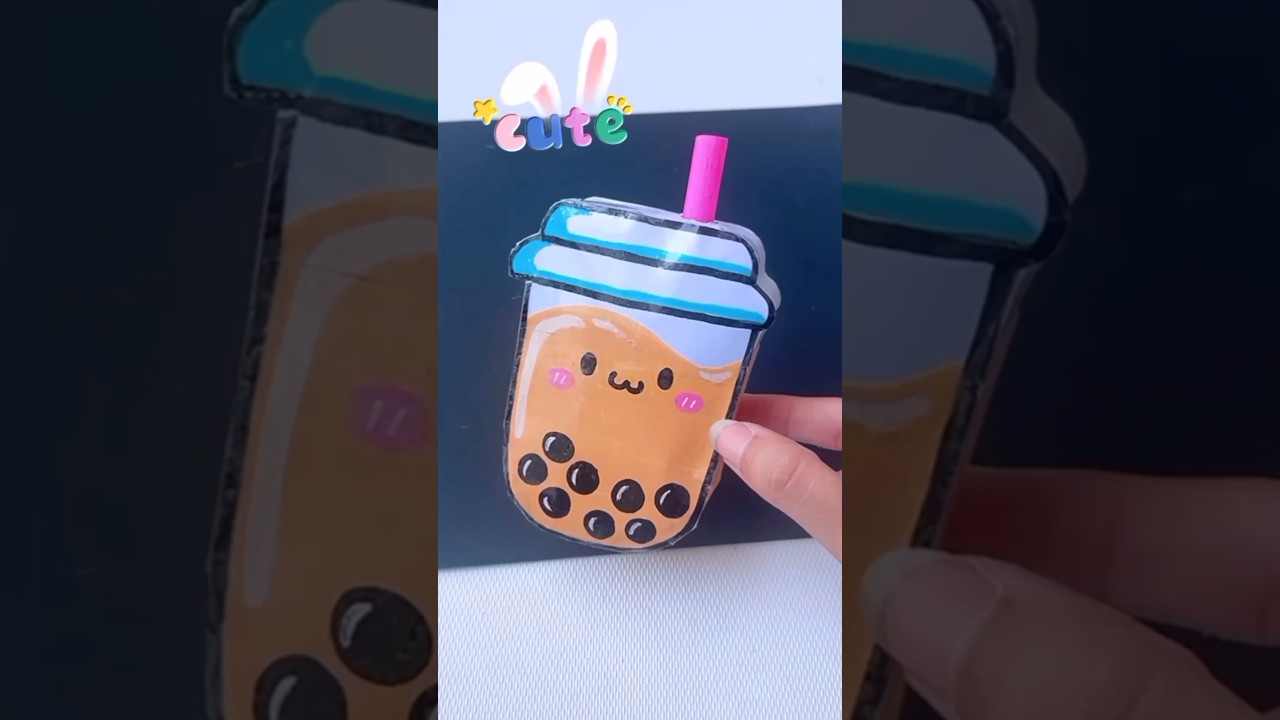 🧋DIY Boba tea squishy #shorts #tonniartandcraft #diy #love #art #craft