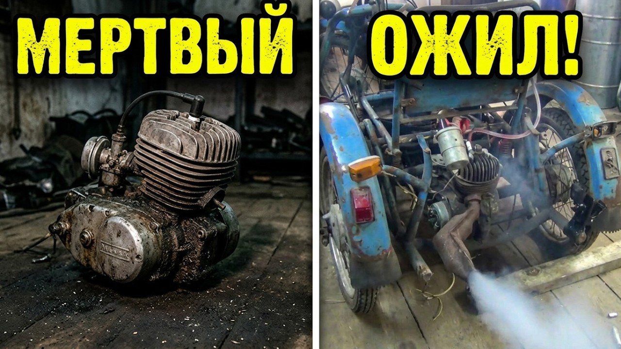 ЗАПУСКАЮ РЕТРО ДВИГАТЕЛЬ инвалидной мотоколяски 70х годов. Миссия выполнена! tricycle