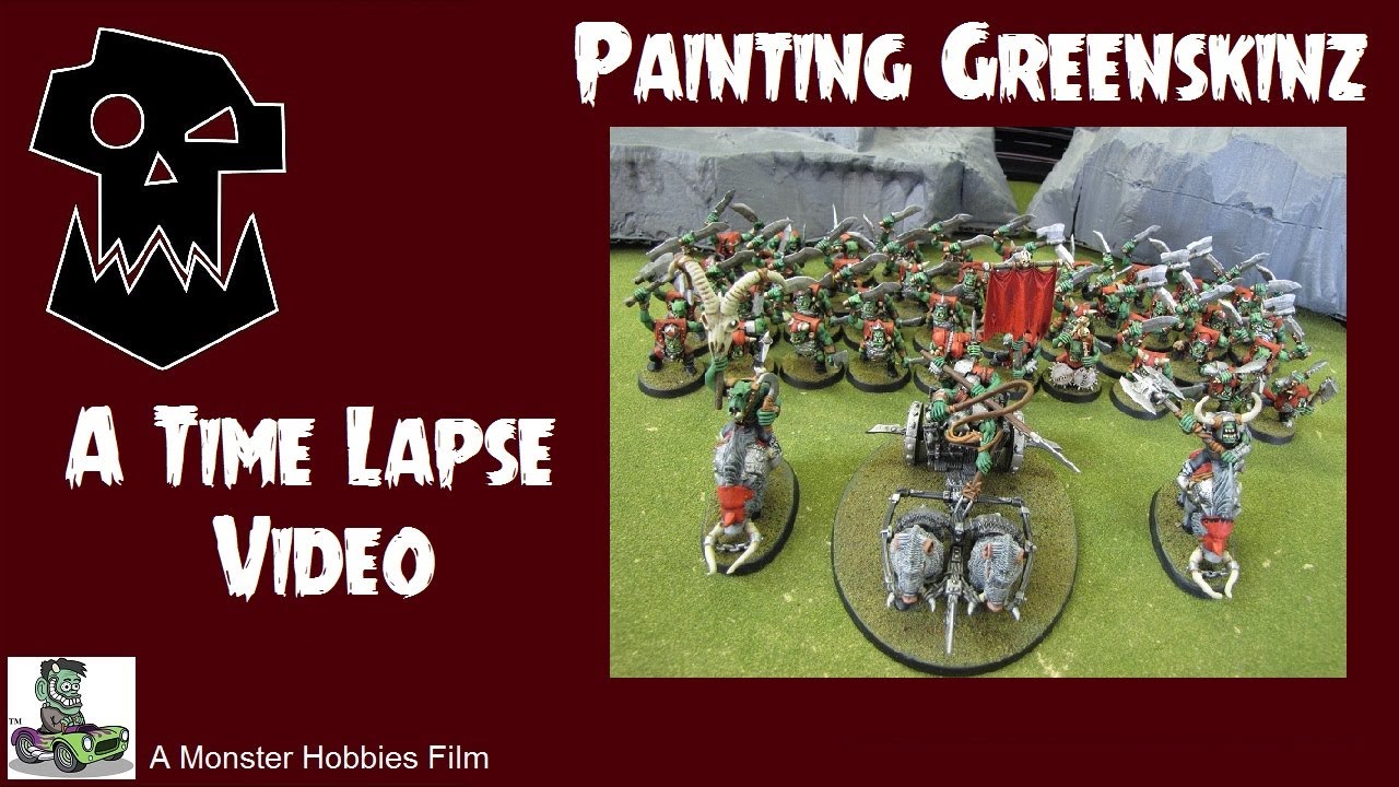 How to Paint Games Workshop Greenskins Orruks - A Time Lapse Figure Paint Job Video