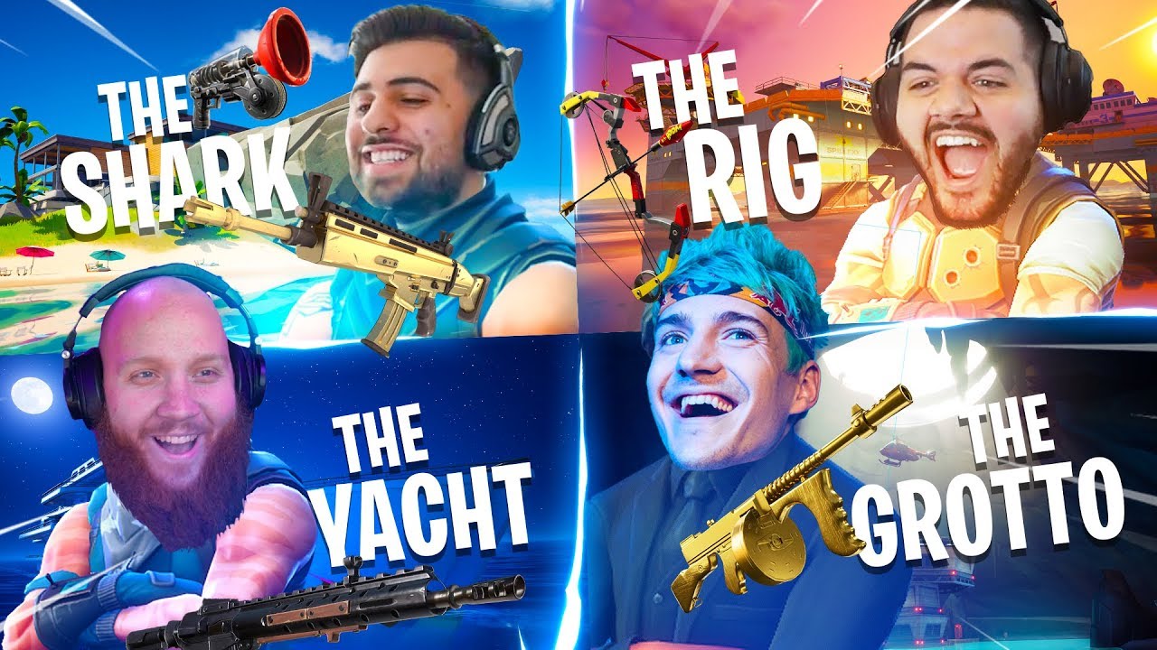 THE FIRST 4 CORNER MYTHIC ONLY CHALLENGE w/ Ninja, Tim and Sypher! (Fortnite: Battle Royale)