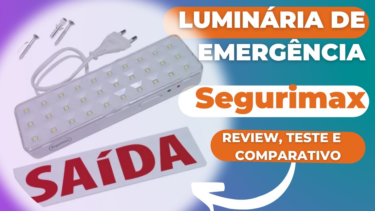 Luminária de emergência Segurimax 30 LEDS. Unboxing, review e teste comparativo com a concorrente.