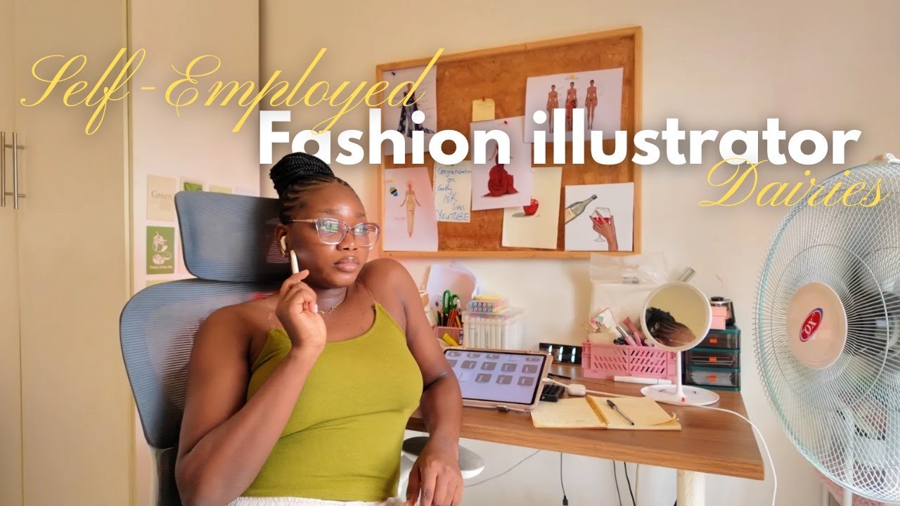 Life as a Freelance Fashion illustrator in Lagos | Sketching designs,Pop up announcement,Halo’s gone