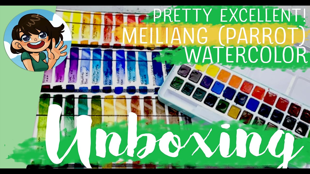 Pretty Excellent! Meiliang (Parrot) Watercolors Unbox and Swatch