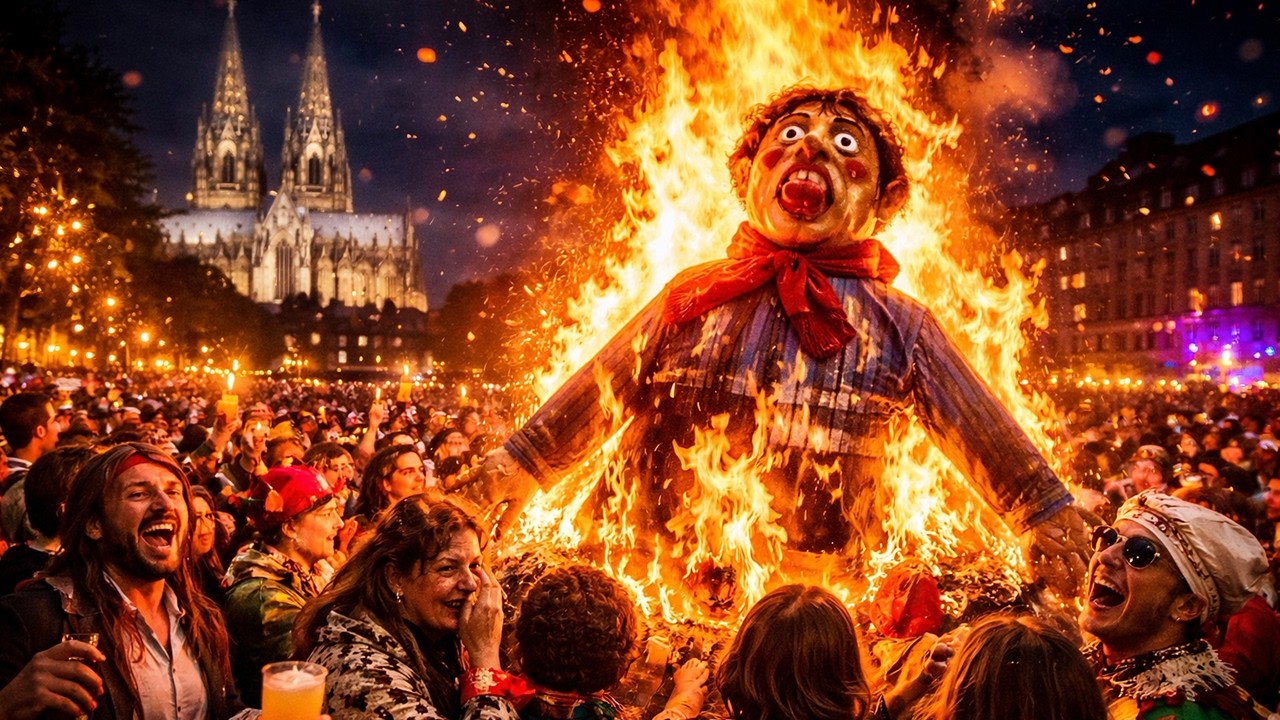 🔥 Köln brennt! Nubbel ade! Die magische Verbrennung in Köln 😢🔥