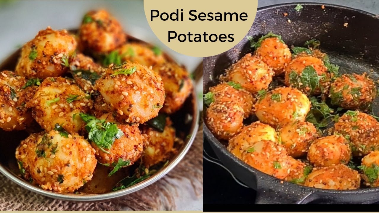 Crispy Sesame Podi Potatoes | Podi Sesame Potatoes | Tilwale Aloo with Podi | Vanita's Corner