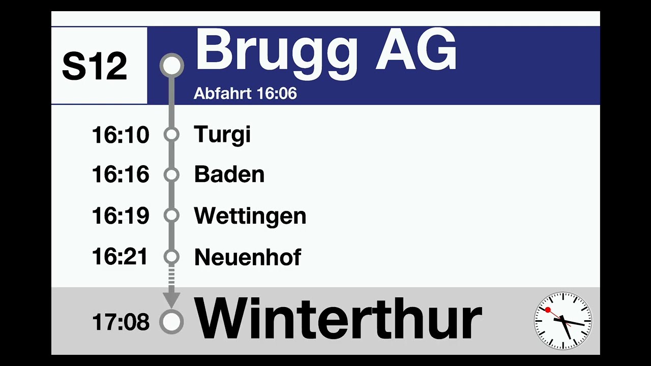 ZVV Ansagen, S12 (Brugg AG-Winterthur)