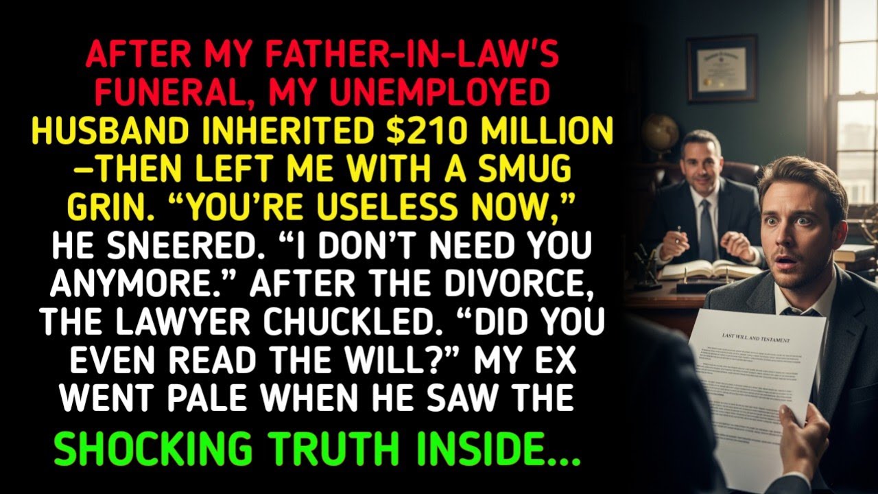 AFTER MY FATHER-IN-LAW'S FUNERAL, MY UNEMPLOYED HUSBAND INHERITED $210 MILLION—THEN LEFT ME WITH...