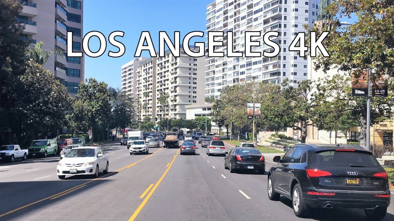 Los Angeles 4K - Westwood - Driving Downtown USA