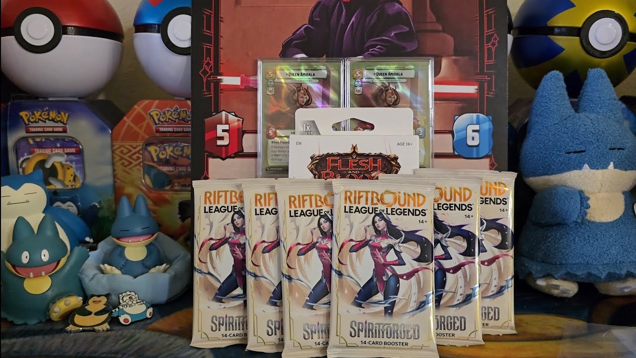 Opening 6 Riftbound: Spiritforged Booster Packs + Flesh and Blood Silver Age Fai Deck