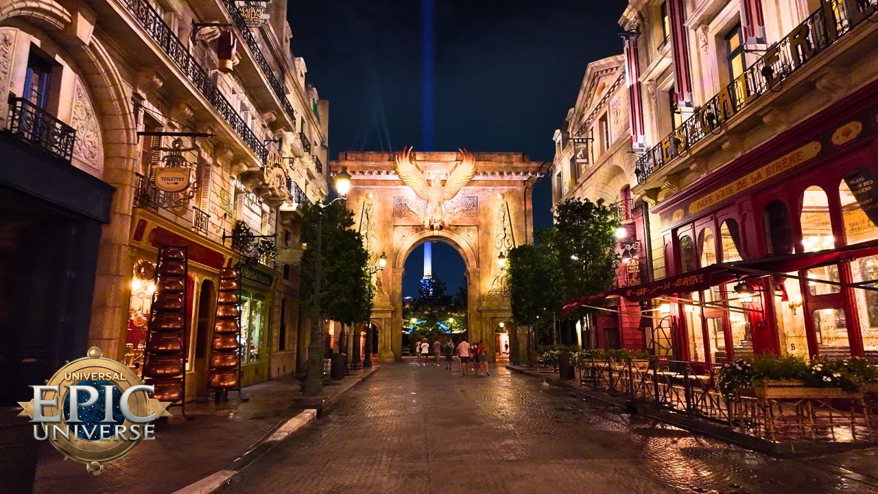 Walk from Harry Potter and the Battle at the Ministry to Epic Universe park EXIT at closing [4K]