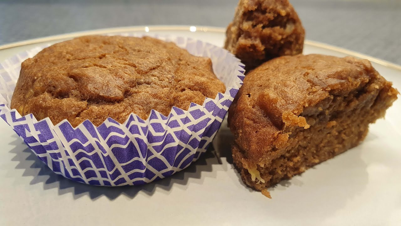 Sockerfri bananmuffins med chokladsmak