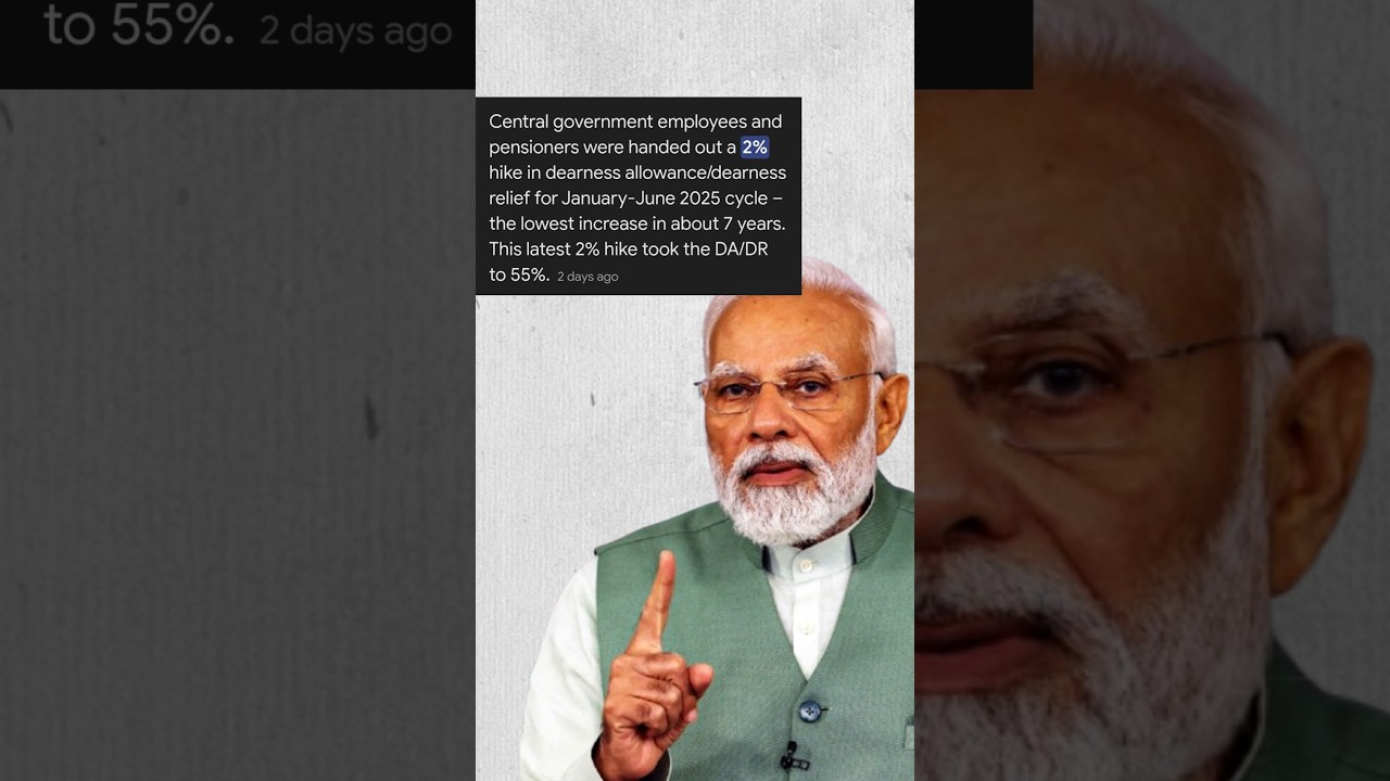 Big Decision by Modi Govt: 2% DA Hike for Central Government Employees | Major Update 2025 #shorts