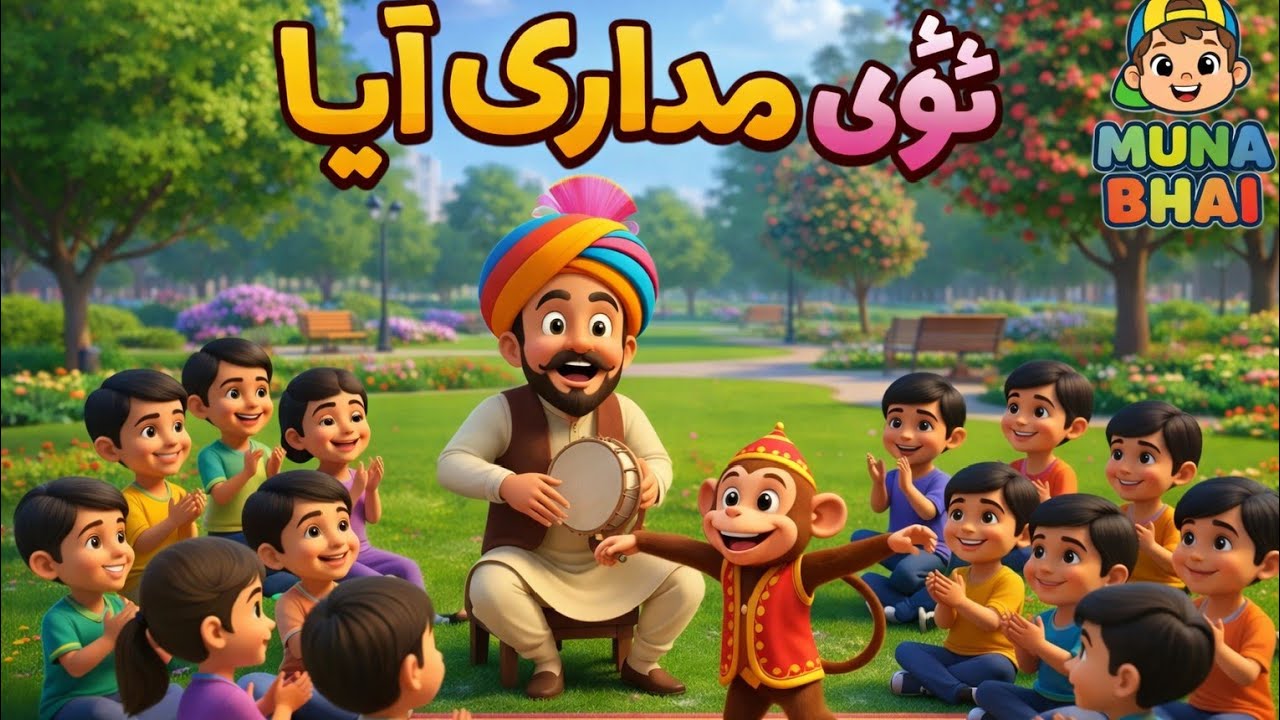 ٹومی مداری آیا | بندر کا مزے دار ناچ 🐒 | بچوں کی خوبصورت کہانی | Muna Bhai