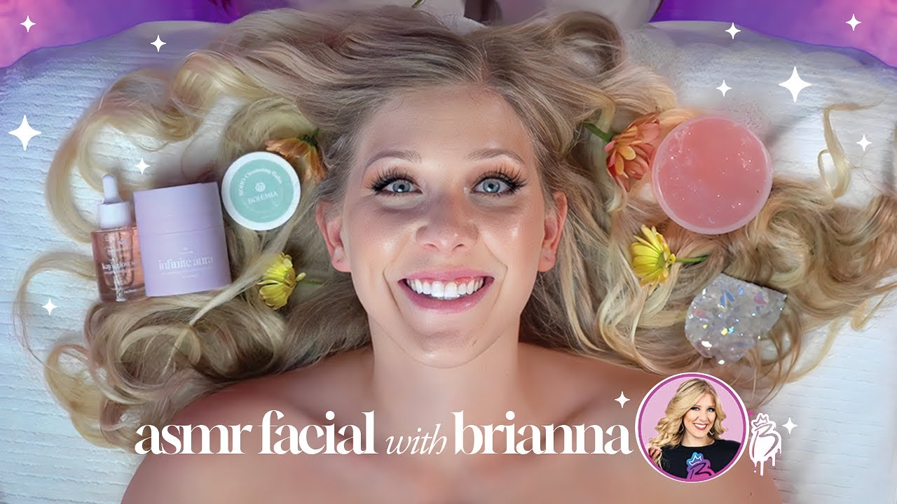 Brianna Arsement's First ASMR Sleep Facial/soft talking/scalp massage /jelly mask/water sounds #asmr